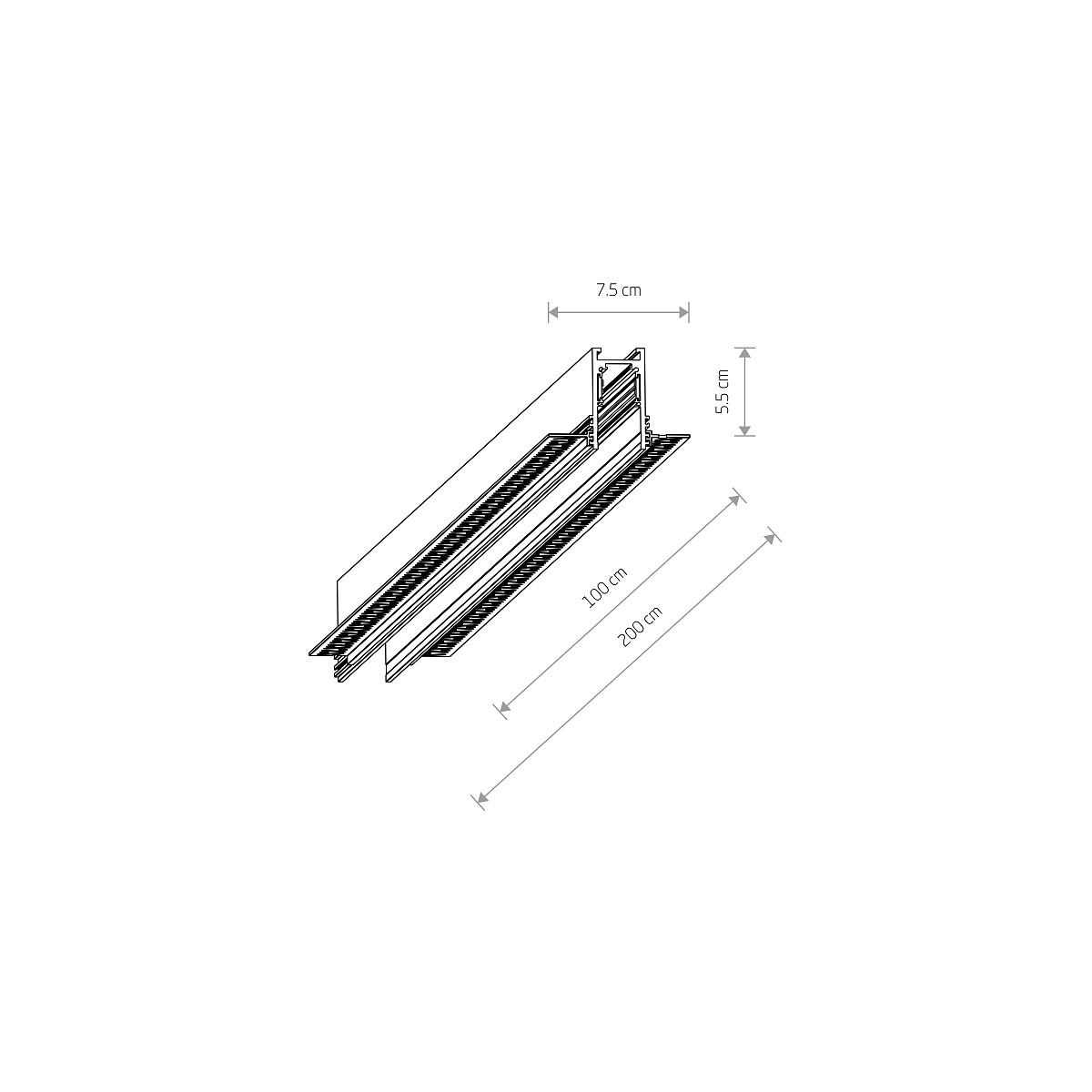 LVM RECESSED TRACK 1M black 10156 Nowodvorski Lighting