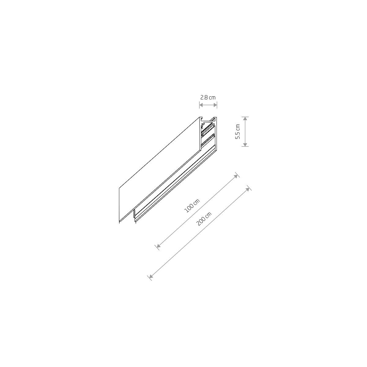 LVM TRACK 2 METRE black 10163 Nowodvorski Lighting