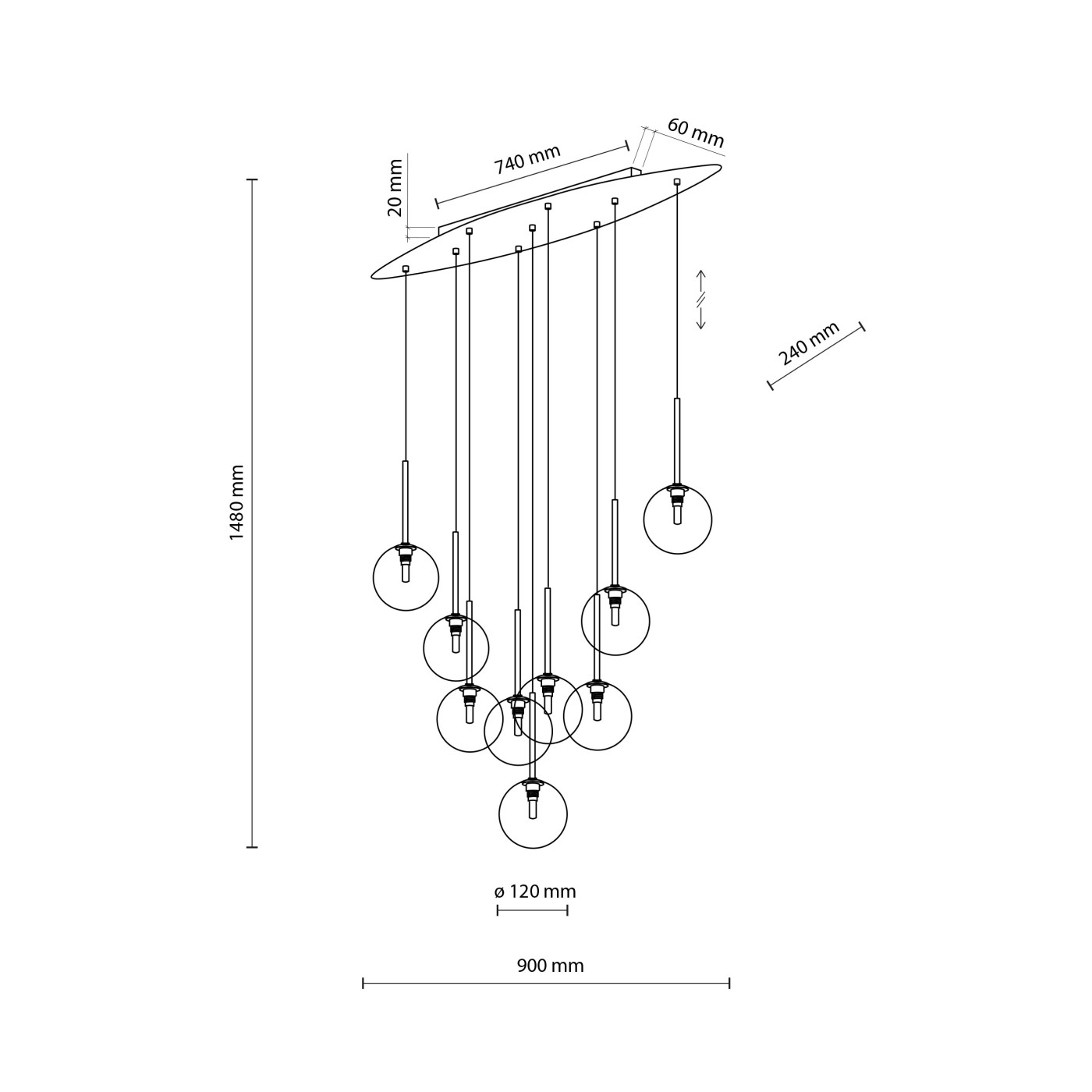 ESTERA black IX 6148 TK Lighting