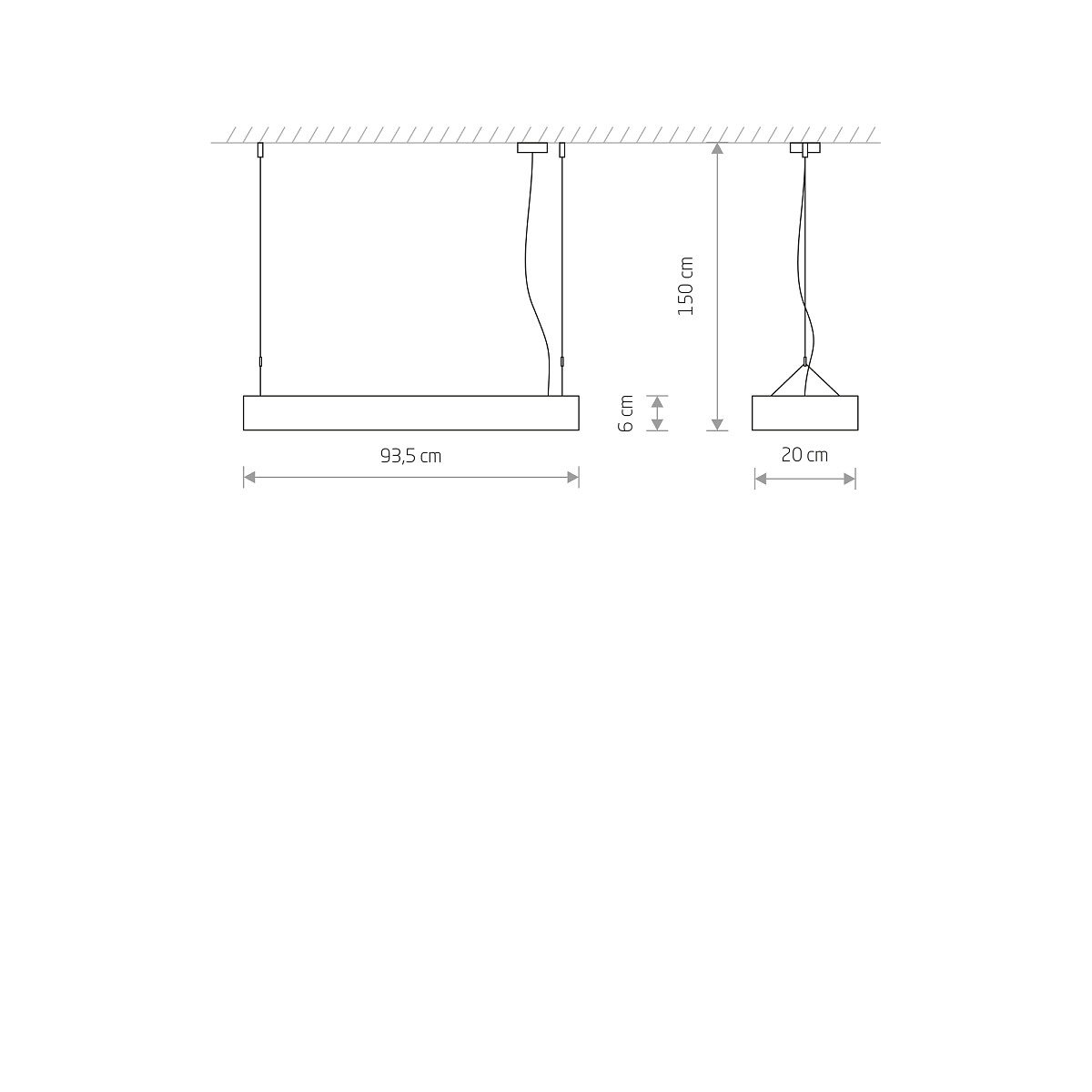 SOFT LED graphite 90x20 zwis 7532 Nowodvorski Lighting