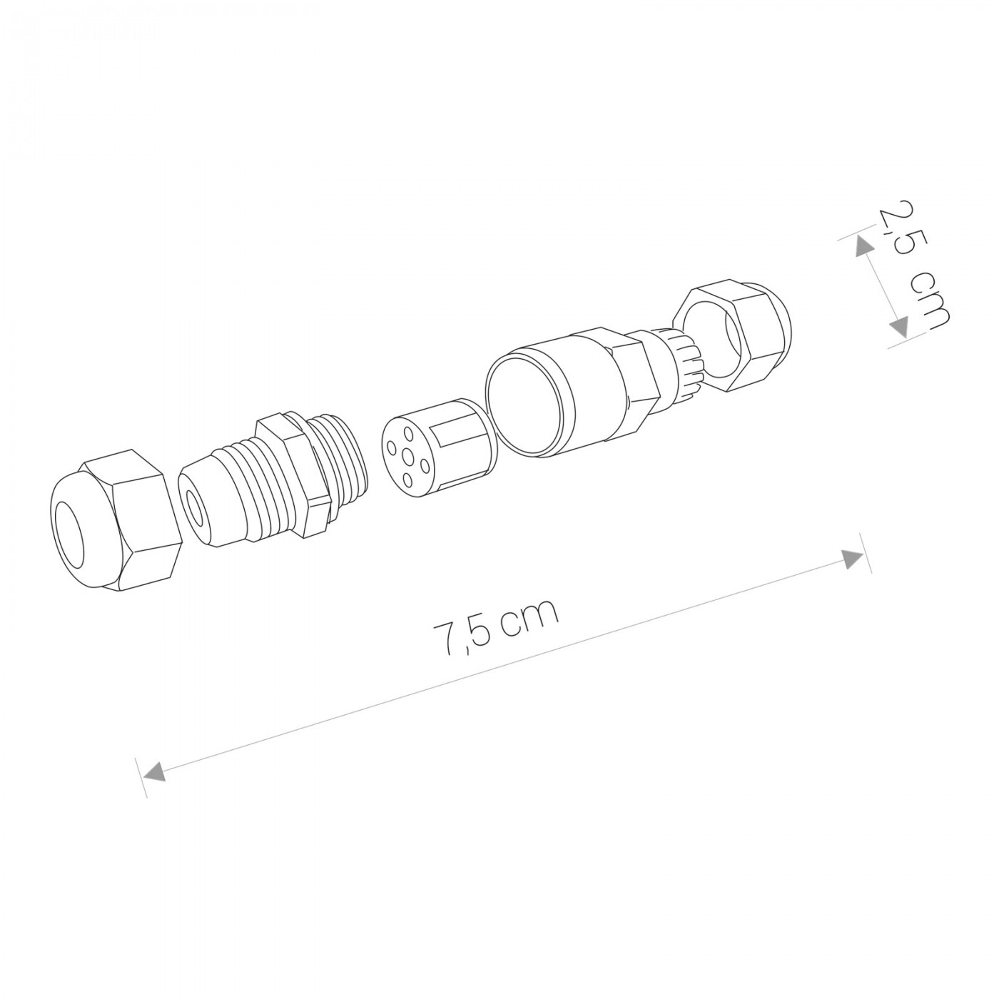 IP68 WATERPROOF CABLE CONNECTOR 8845 Nowodvorski Lighting