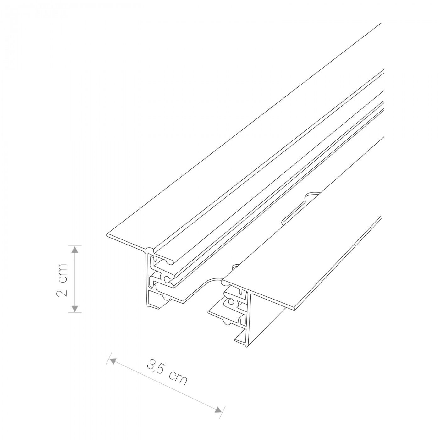 PROFILE RECESSED TRACK 1 METRE black 9013 Nowodvorski Lighting