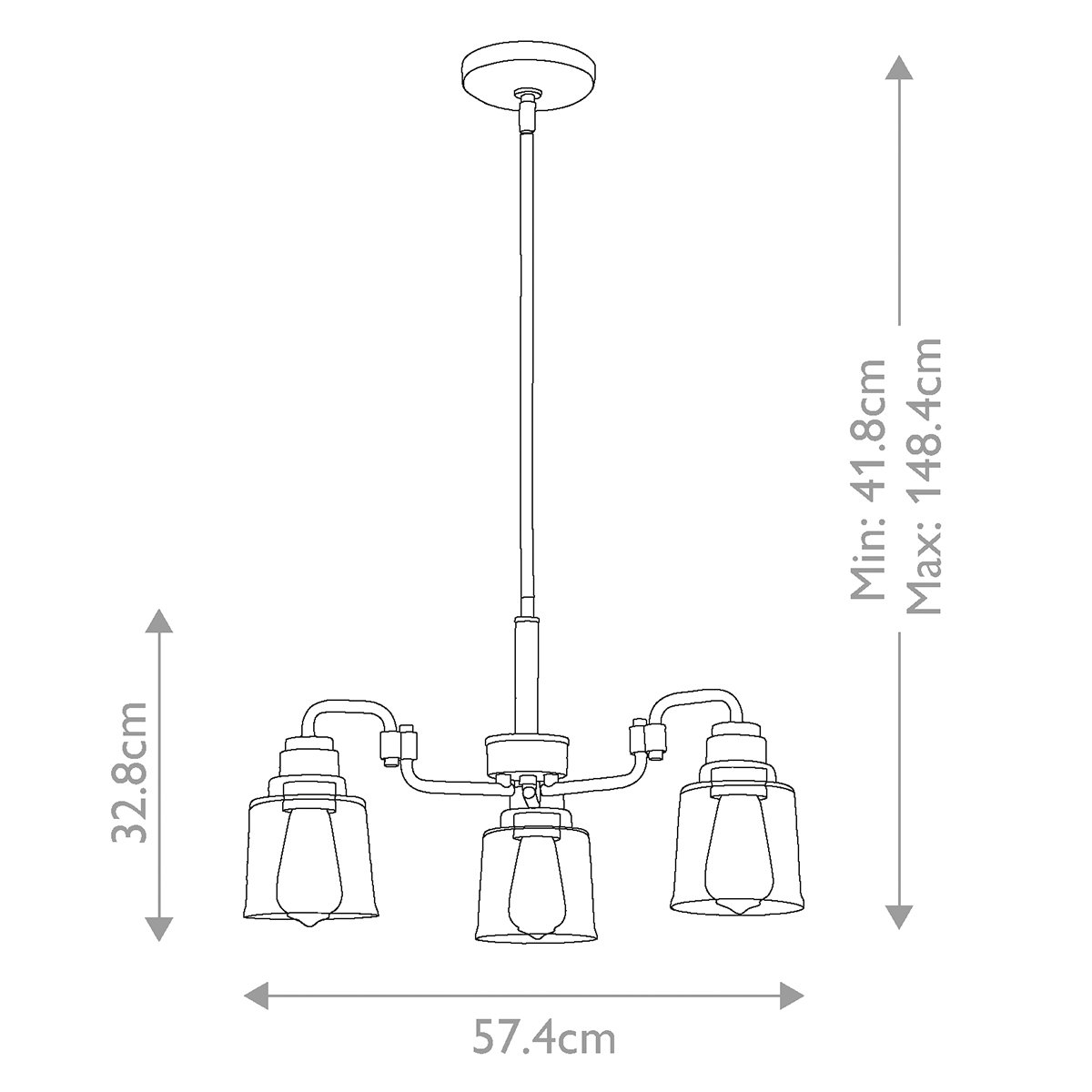 AIVIAN  brass III KL-AIVIAN3-WBR Kichler